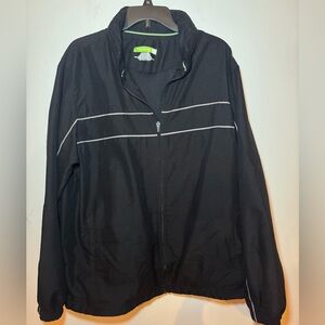 Tek Gear Black Windbreaker zip up jacket Men’s Large